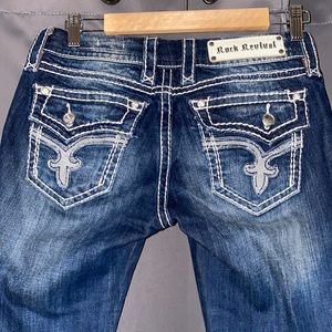 Rock Revival Kai Slim Boot Dark Wash Denim Jean 27